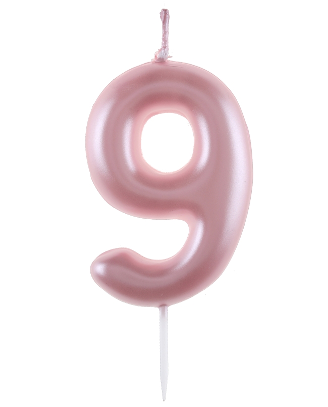 Vela Rosa Pstl Numero 9 4X9cm Parafina Y Plastico ***OFERTA DTO NO ACUMULABLE