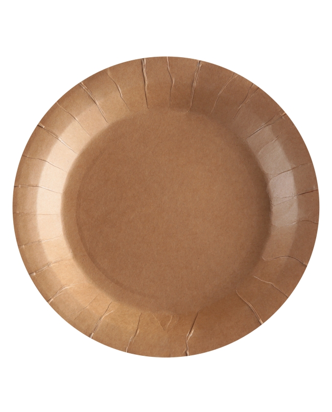 Platos redondo grande Kraft 22.5cm fibra natural 290gr/m2 ***OFERTA DTO NO ACUMULABLE