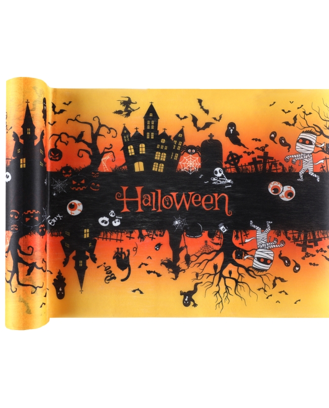 Camino Mesa Casa Encantada Halloween 30cm X 5m Tejido No Tejido Poliester ***OFERTA DTO NO ACUMULABLE