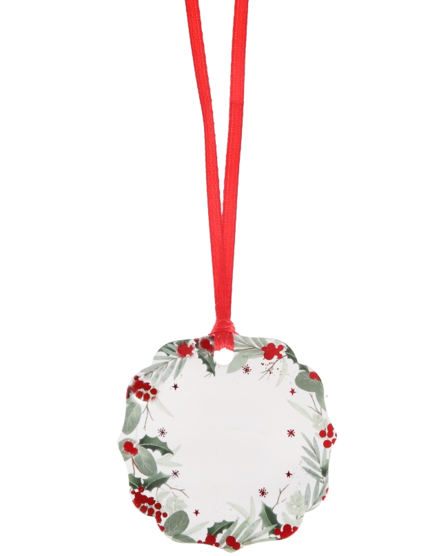 Marcasitio Etiqueta Navidad Tradicionas Rojo 5.5cm Carton Y Saten ***OFERTA DTO NO ACUMULABLE