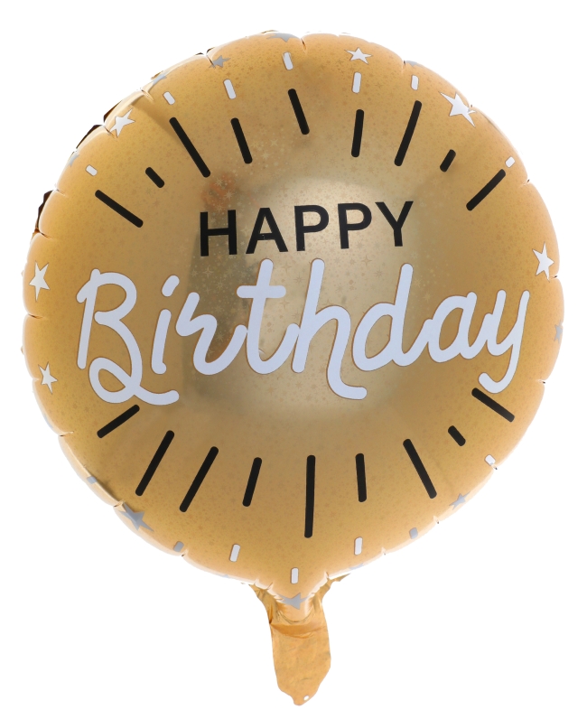 Globo Foil 45cm Happy Bday Brillante Helio 0.015 m3 Aluminio ***OFERTA DTO NO ACUMULABLE