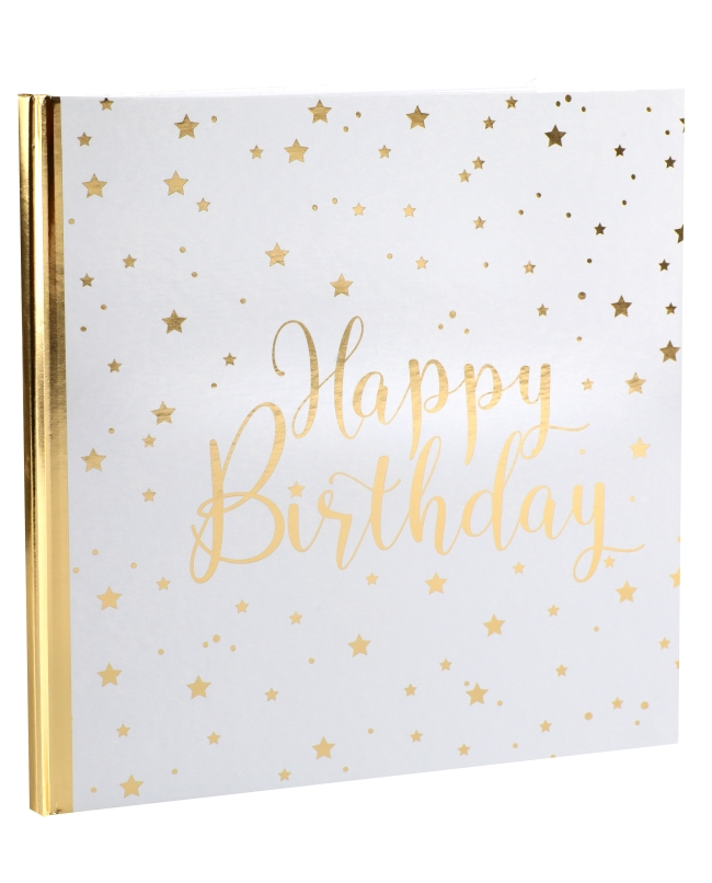 Libro Firmas Happy Bday Blanco 24X24cm 20Pag. Papel ***OFERTA DTO NO ACUMULABLE