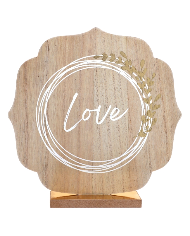 Centro Mesa Love Natural 19.5X4X19cm Madera ***OFERTA DTO NO ACUMULABLE