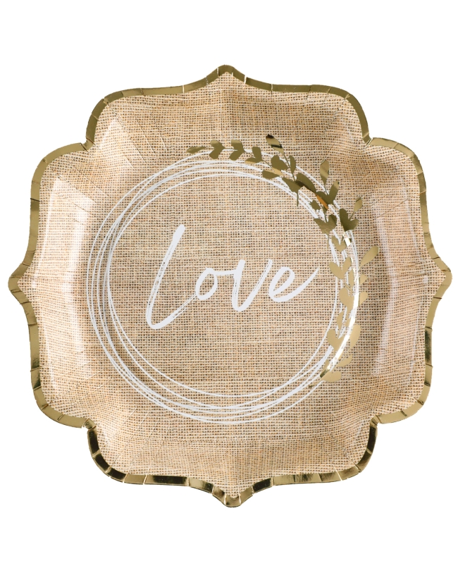 Platos Love Natural 21X21cm Carton ***OFERTA DTO NO ACUMULABLE