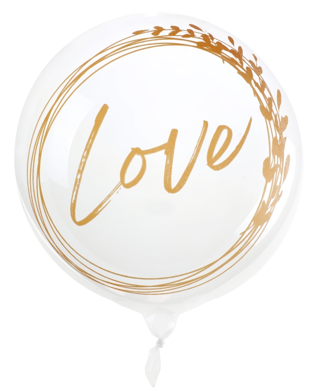 Globos Bobo Love Oro 60cm Plast. ***OFERTA DTO NO ACUMULABLE