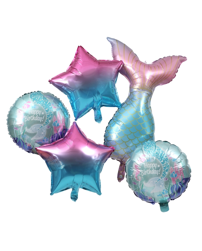 Kit Globos Foil Sirena Iridiscente 4 X 45cm ***OFERTA DTO NO ACUMULABLE