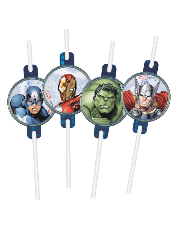 Pajitas Papel Avengers Fsc