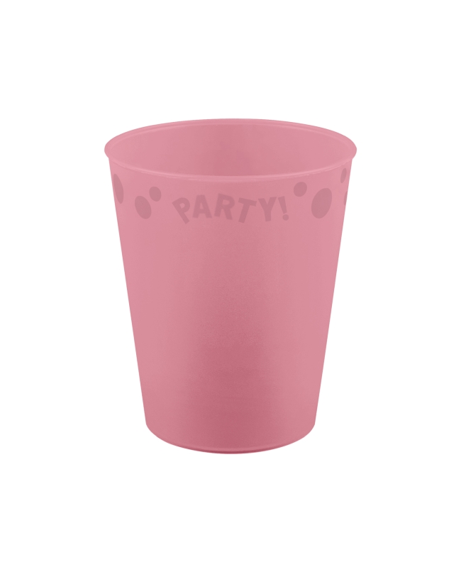 Vasos Plastico Reutilizable 250ml Rosa Pastel