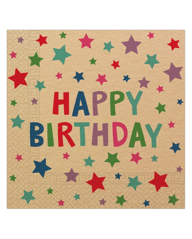 Servilletas 33 x 33cm Happy Bday Kraft Fsc