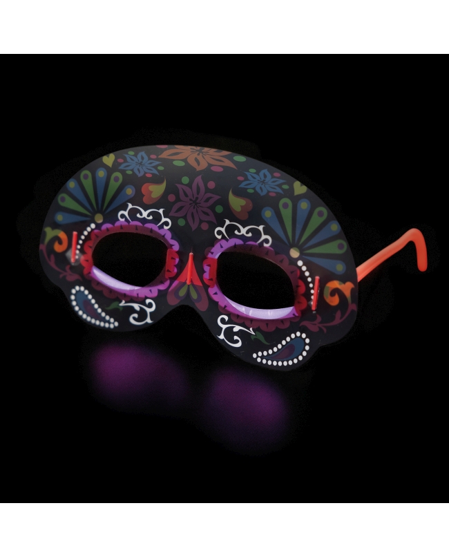 Mascara Ornamental Negra Neon Plastico 19X11cm