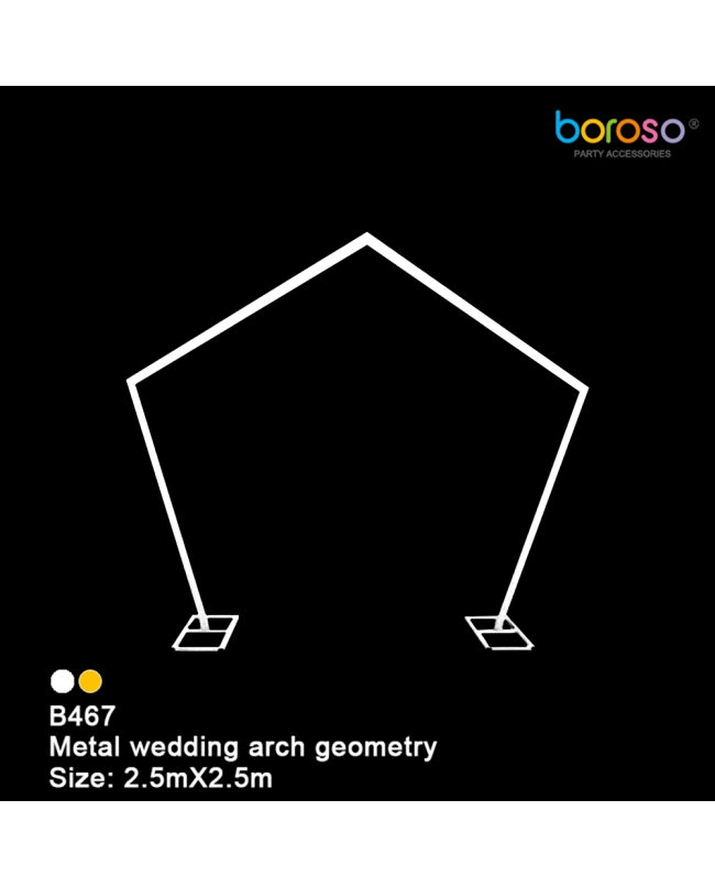 Arco Geometrico Metal 2,5X2,5m Blanco