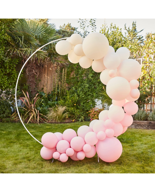 Arco Globo Rosa, Crema Y Blanco ***OFERTA DTO NO ACUMULABLE