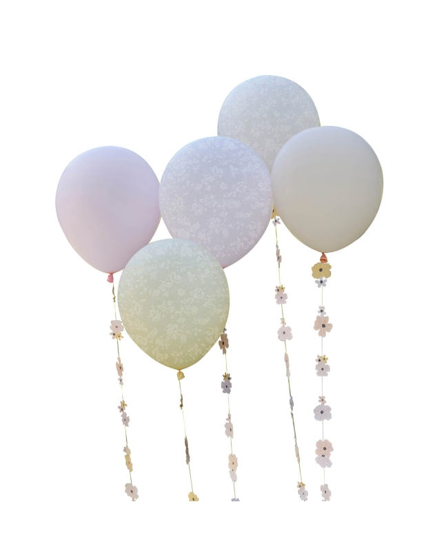 Globos Latex Impreso Con Tira Flores ***OFERTA DTO NO ACUMULABLE