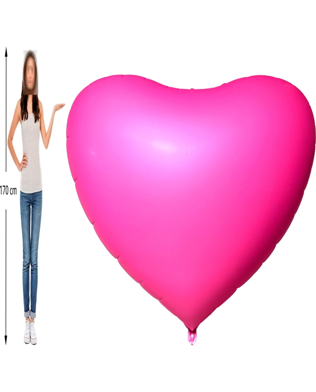 1,7m Jumbo Corazon Foil Fucsia 170cm / 68 pulgadas