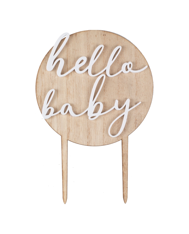 Adorno Pastel Hello Baby Madera ***OFERTA DTO NO ACUMULABLE