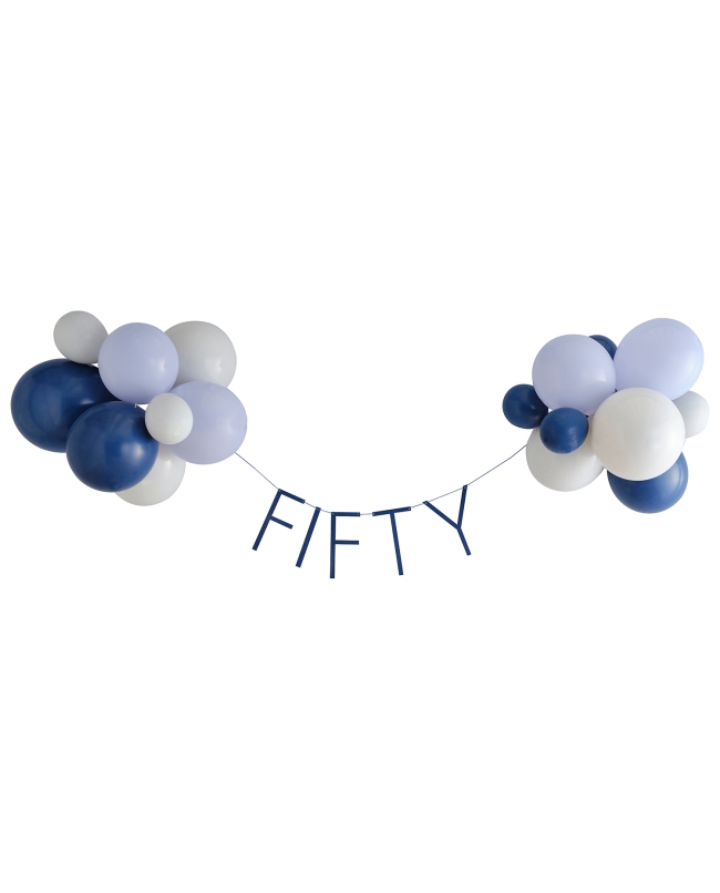 Kit Guirnalda Fifty Y Globos Latex Azul ***OFERTA DTO NO ACUMULABLE