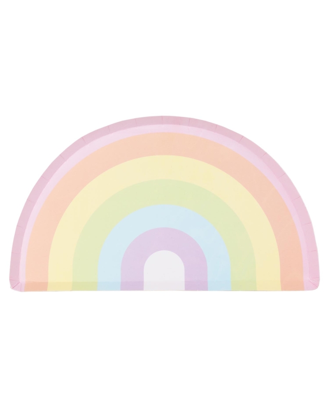 Platos Papel Forma Arcoiris Pastel 16X28cm ***OFERTA DTO NO ACUMULABLE