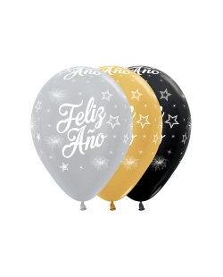 G LATEX METAL DORADO/PLATA FELIZ AÑO ***OFERTA DTO NO ACUMULABLE