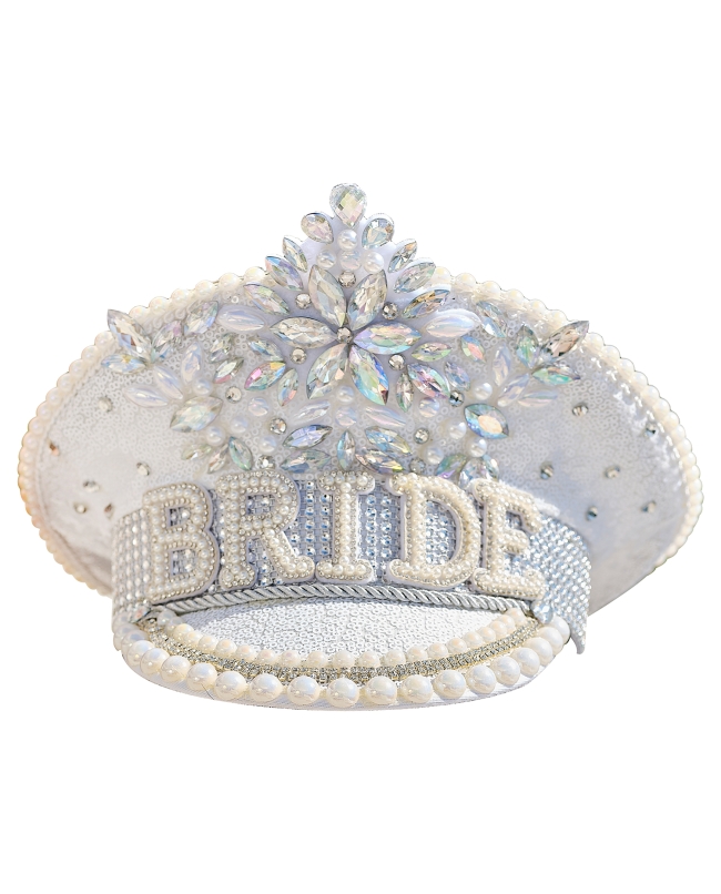 Gorra Bride Blanca Perlas/Brillantes ***OFERTA DTO NO ACUMULABLE